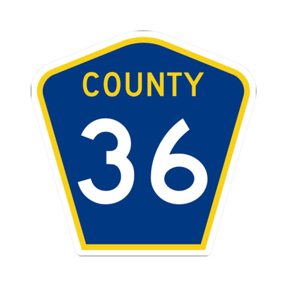 County 36 MN (Minnesota) (Road Sign) STICKER Vinyl Kiss-Cut Decal