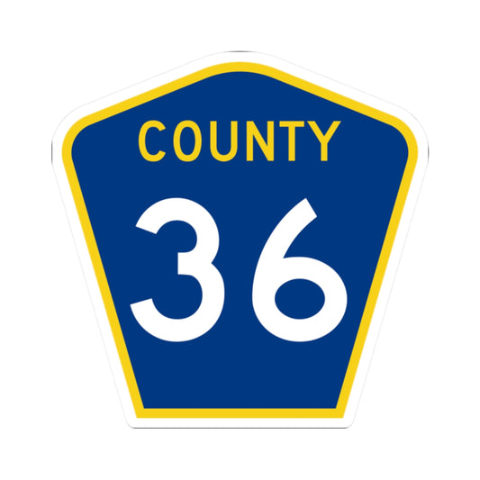 County 36 MN (Minnesota) (Road Sign) STICKER Vinyl Kiss-Cut Decal