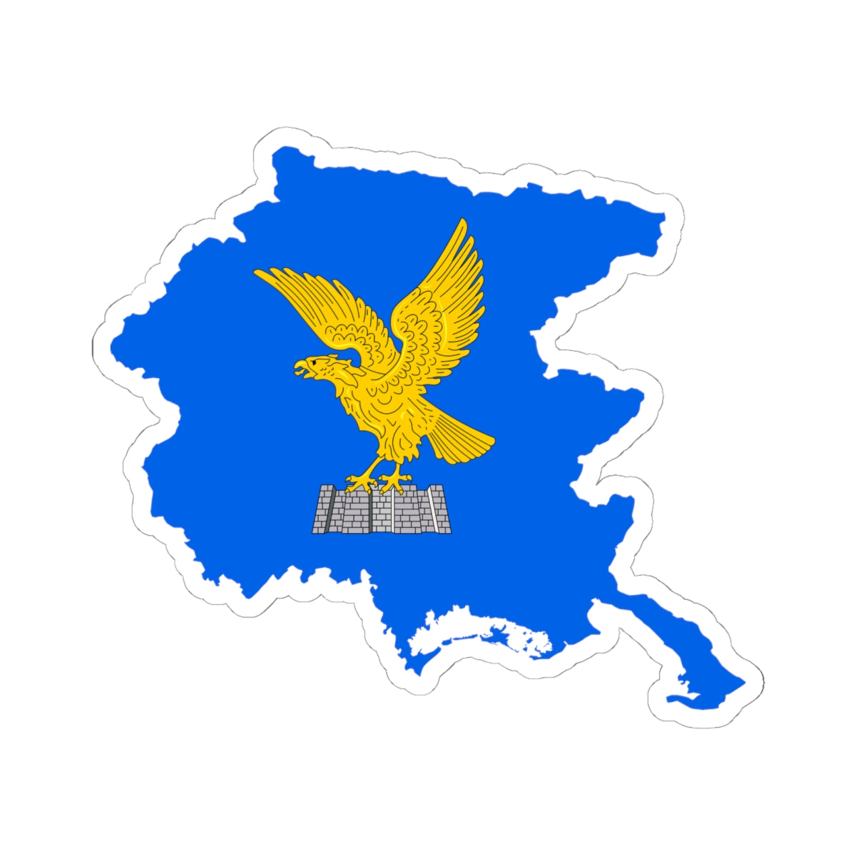 Flag map of Friuli-Venezia Giulia (Italy) STICKER Vinyl Kiss-Cut Decal