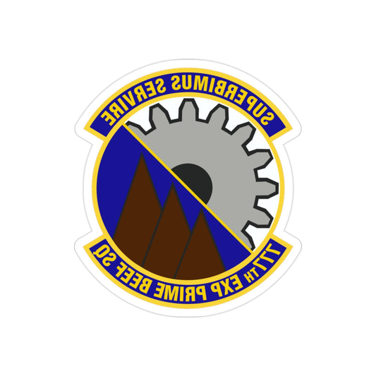 777th Expeditionary Prime Base Engineer Emergency Force Squadron (U.S. Air Force) REVERSE PRINT Transparent STICKER-2" × 2"-The Sticker Space