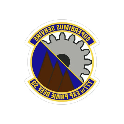 777th Expeditionary Prime Base Engineer Emergency Force Squadron (U.S. Air Force) REVERSE PRINT Transparent Die-Cut STICKER 4 Inch Die-Cut Transparent - The Sticker Space