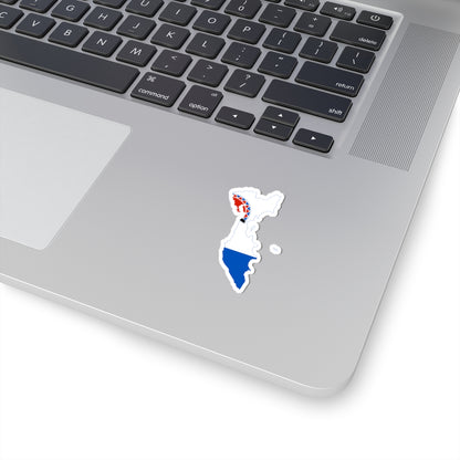 Flag-map of Kamchatka Krai (Russia) STICKER Vinyl Kiss-Cut Decal