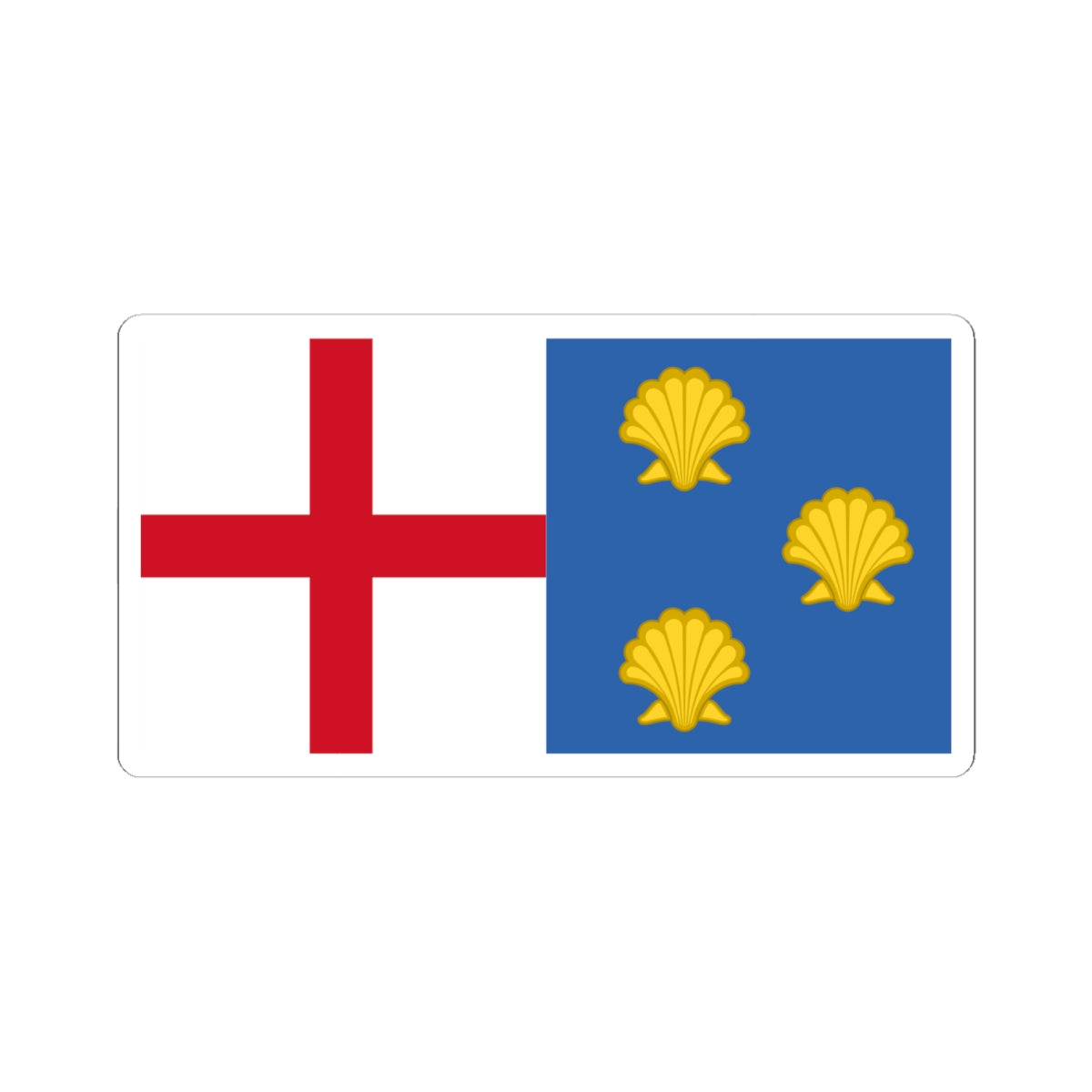 Flag of the Church of St James the Great Birlingham (England) STICKER Vinyl Kiss-Cut Decal