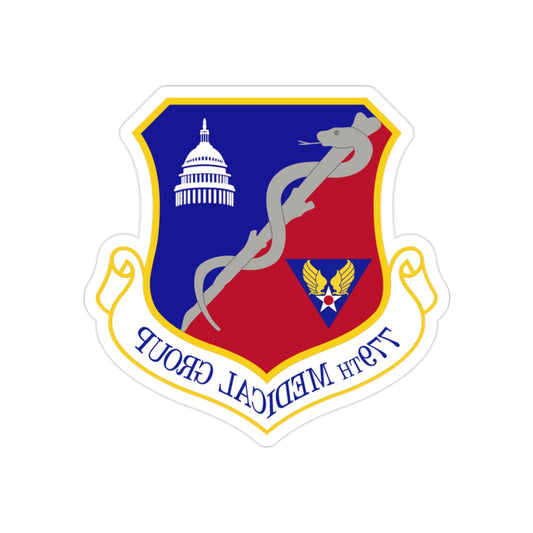 779th Medical Group (U.S. Air Force) REVERSE PRINT Transparent STICKER-2" × 2"-The Sticker Space