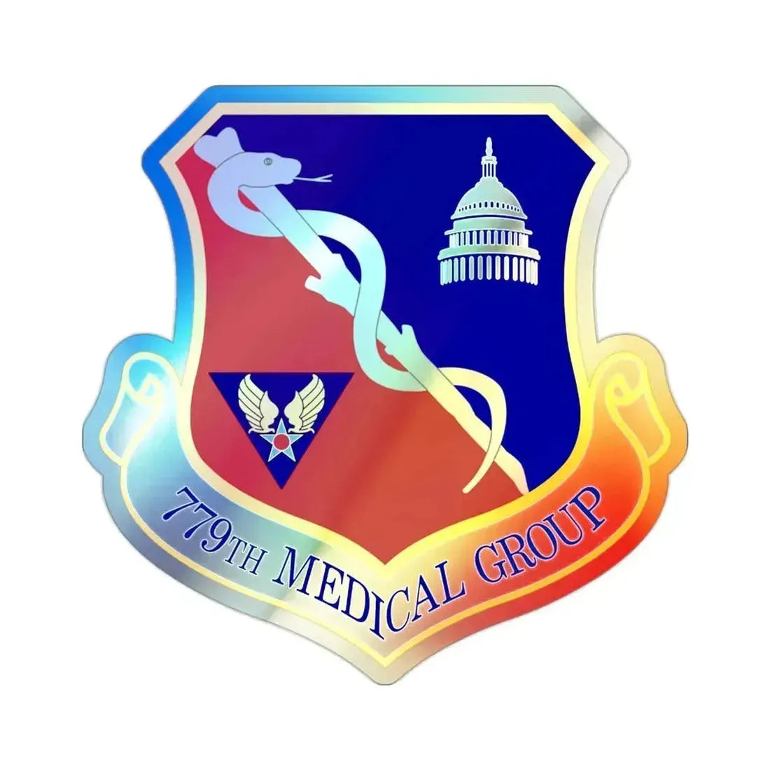 779th Medical Group (U.S. Air Force) Holographic STICKER Die-Cut Vinyl Decal 2 Inch Holographic - The Sticker Space
