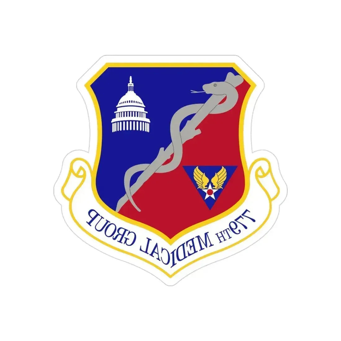 779th Medical Group (U.S. Air Force) REVERSE PRINT Transparent Die-Cut STICKER 3 Inch Die-Cut Transparent - The Sticker Space
