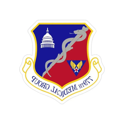 779th Medical Group (U.S. Air Force) REVERSE PRINT Transparent Die-Cut STICKER 3 Inch Die-Cut Transparent - The Sticker Space