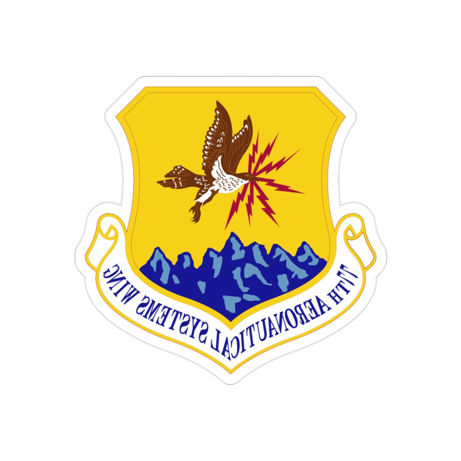 77th Aeronautical Systems Wing (U.S. Air Force) REVERSE PRINT Transparent STICKER-2" × 2"-The Sticker Space