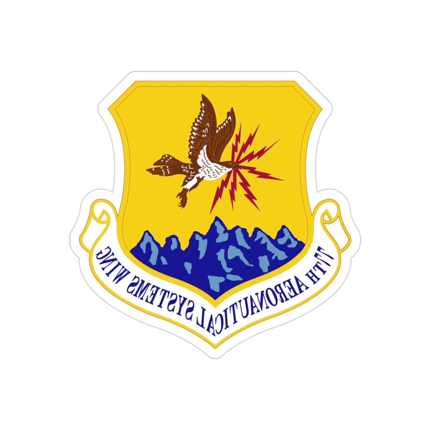 77th Aeronautical Systems Wing (U.S. Air Force) REVERSE PRINT Transparent STICKER-3" × 3"-The Sticker Space