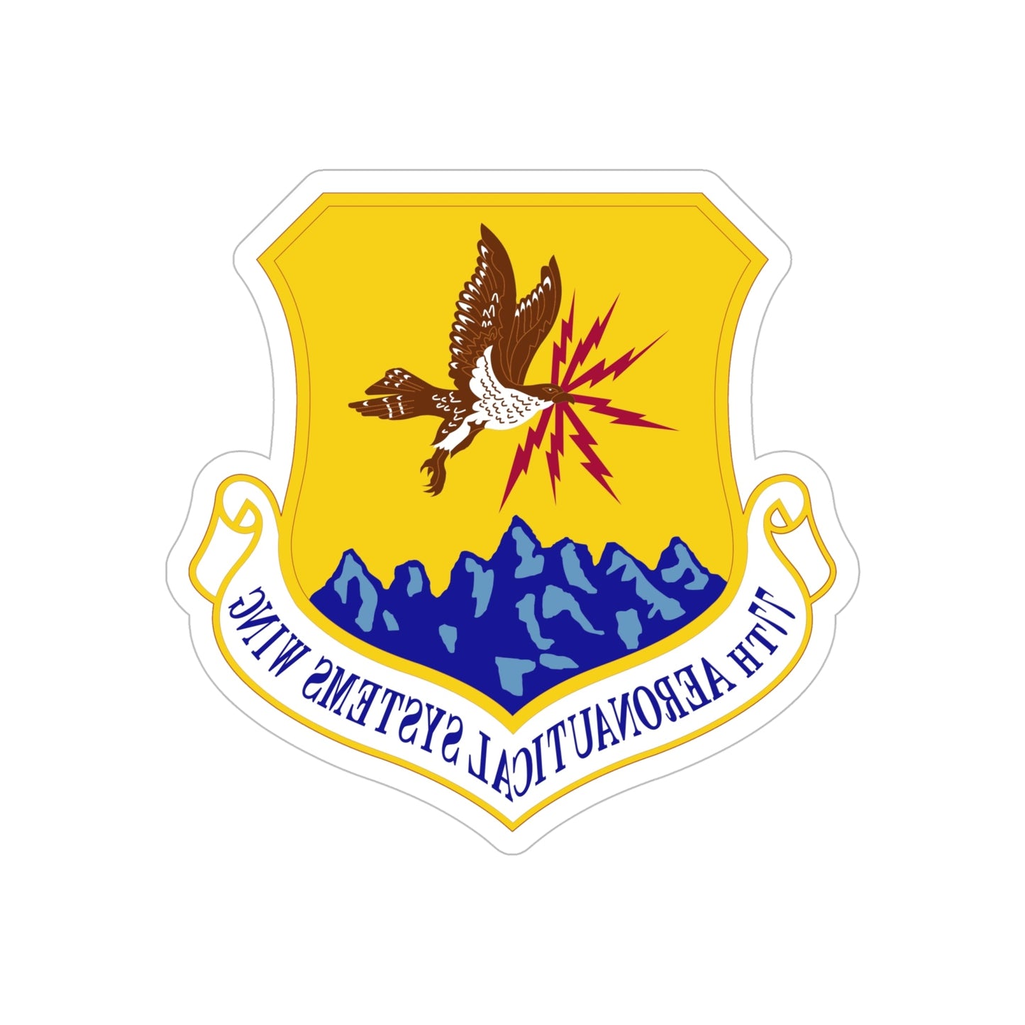 77th Aeronautical Systems Wing (U.S. Air Force) REVERSE PRINT Transparent STICKER-6" × 6"-The Sticker Space