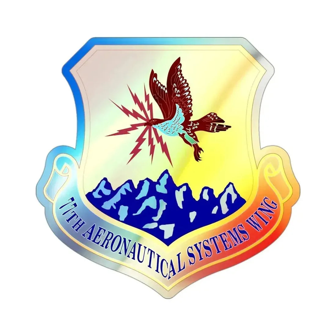 77th Aeronautical Systems Wing (U.S. Air Force) Holographic STICKER Die-Cut Vinyl Decal 3 Inch Holographic - The Sticker Space