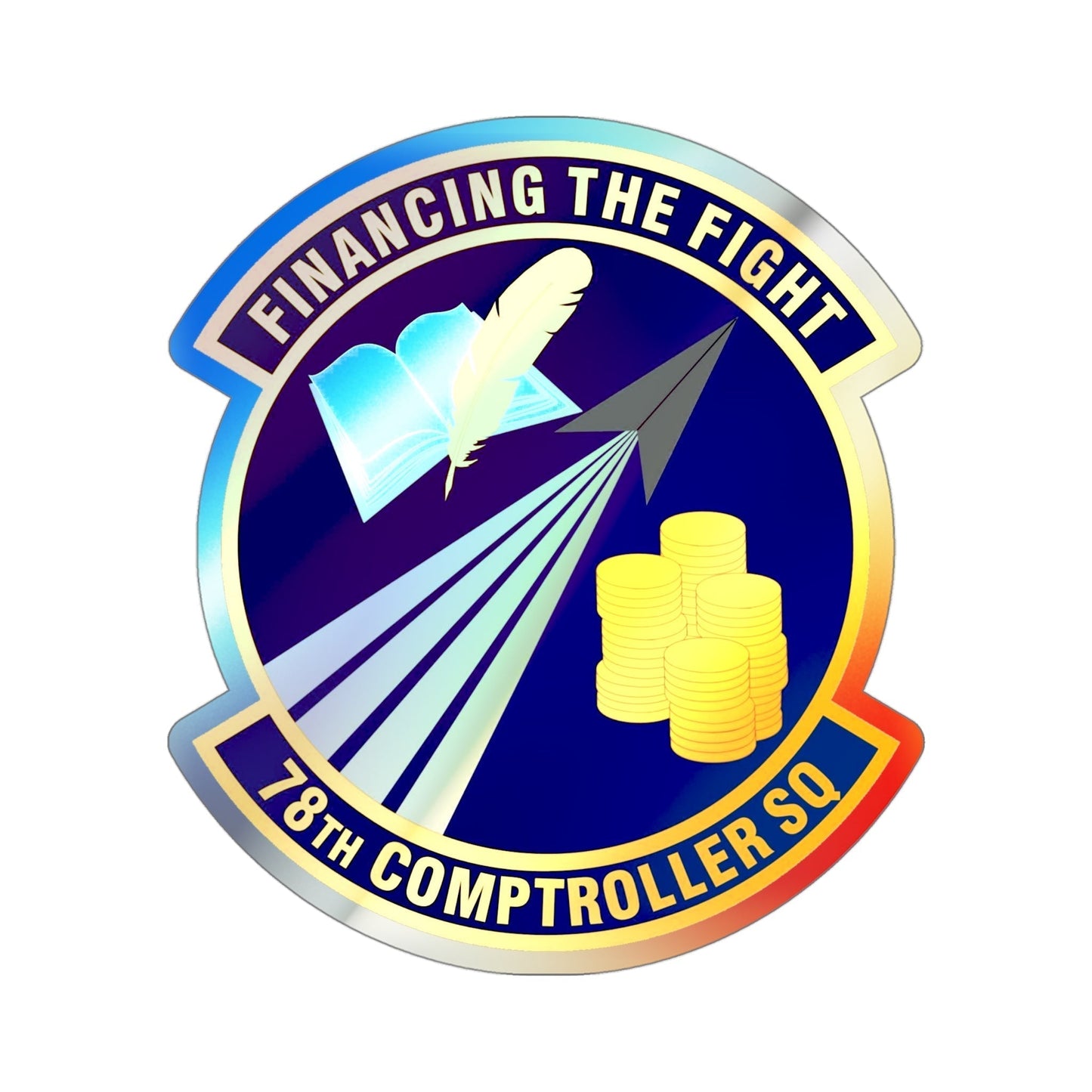 78 Comptroller Squadron AFMC (U.S. Air Force) Holographic STICKER Die-Cut Vinyl Decal-4 Inch-The Sticker Space