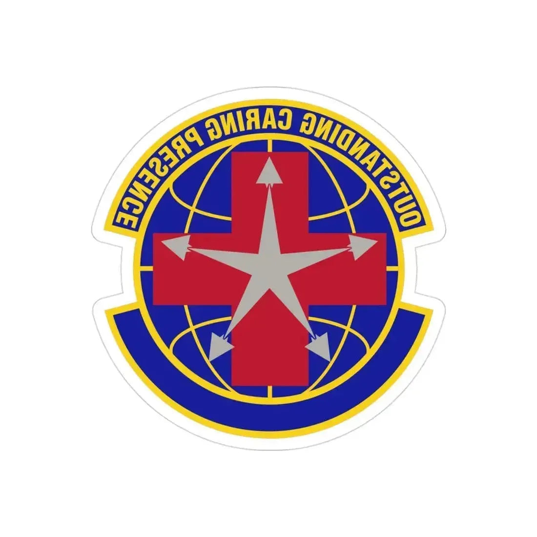78 Healthcare Operations Squadron AFMC (U.S. Air Force) REVERSE PRINT Transparent Die-Cut STICKER 3 Inch Die-Cut Transparent - The Sticker Space