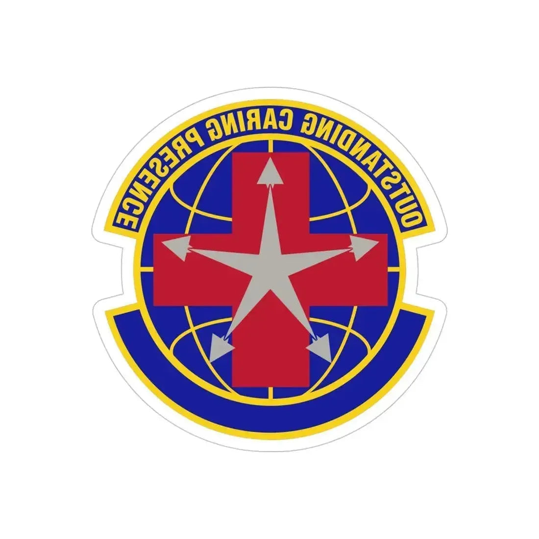 78 Healthcare Operations Squadron AFMC (U.S. Air Force) REVERSE PRINT Transparent Die-Cut STICKER 5 Inch Die-Cut Transparent - The Sticker Space
