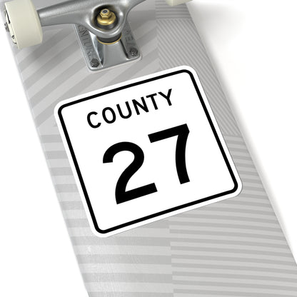 County 27 square (Minnesota) (Road Sign) STICKER Vinyl Kiss-Cut Decal