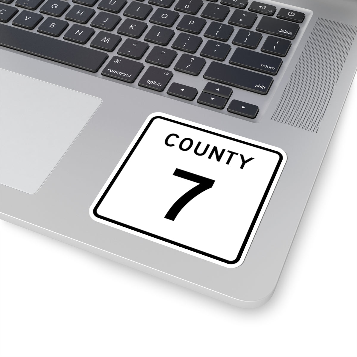 County 7 square (Minnesota) (Road Sign) STICKER Vinyl Kiss-Cut Decal