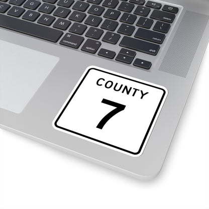 County 7 square (Minnesota) (Road Sign) STICKER Vinyl Kiss-Cut Decal