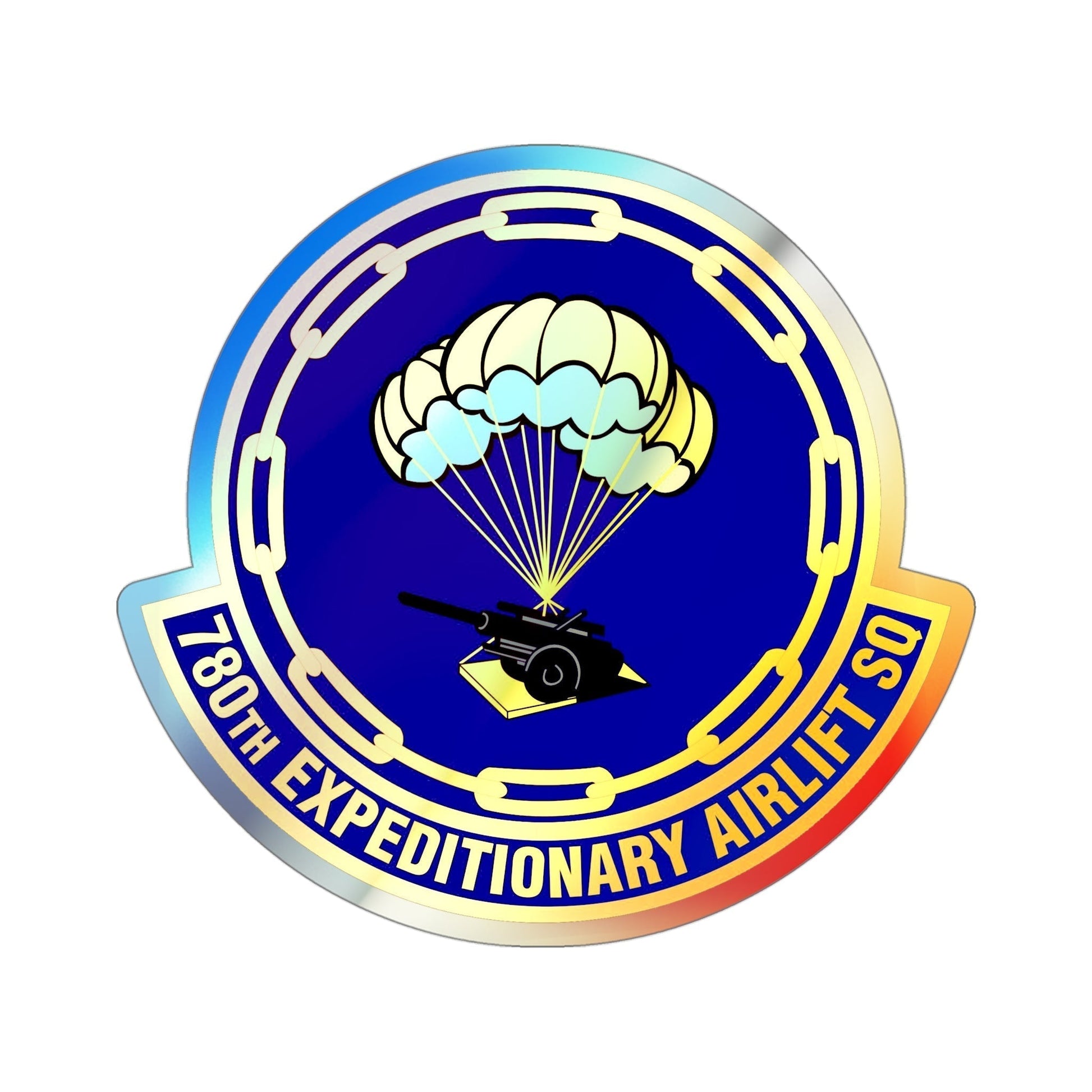 780th Expeditionary Airlift Squadron (U.S. Air Force) Holographic STICKER Die-Cut Vinyl Decal-4 Inch-The Sticker Space