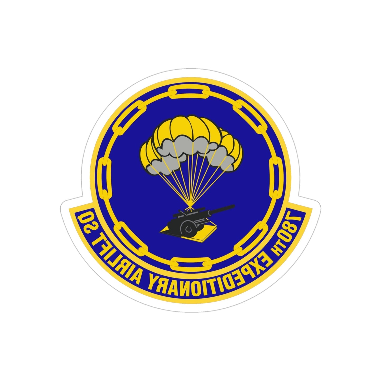 780th Expeditionary Airlift Squadron (U.S. Air Force) REVERSE PRINT Transparent STICKER-4 Inch-The Sticker Space