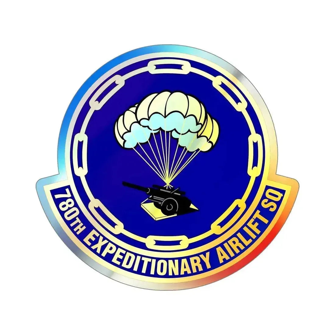 780th Expeditionary Airlift Squadron (U.S. Air Force) Holographic STICKER Die-Cut Vinyl Decal 6 Inch Holographic - The Sticker Space