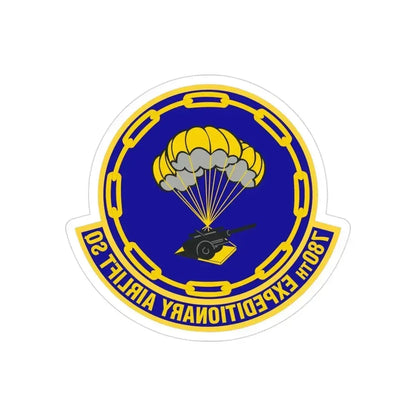 780th Expeditionary Airlift Squadron (U.S. Air Force) REVERSE PRINT Transparent Die-Cut STICKER 3 Inch Die-Cut Transparent - The Sticker Space