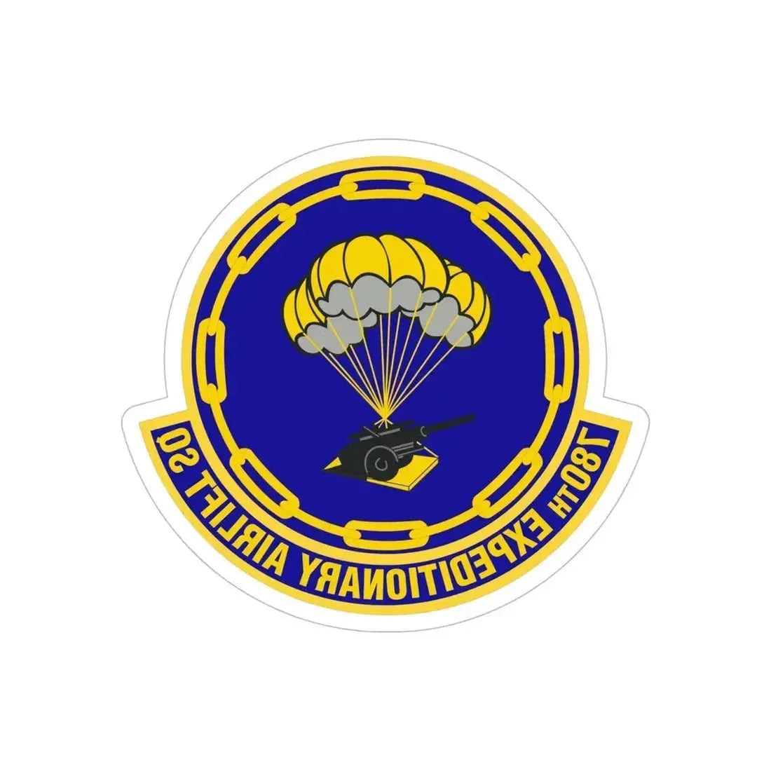 780th Expeditionary Airlift Squadron (U.S. Air Force) REVERSE PRINT Transparent Die-Cut STICKER 6 Inch Die-Cut Transparent - The Sticker Space