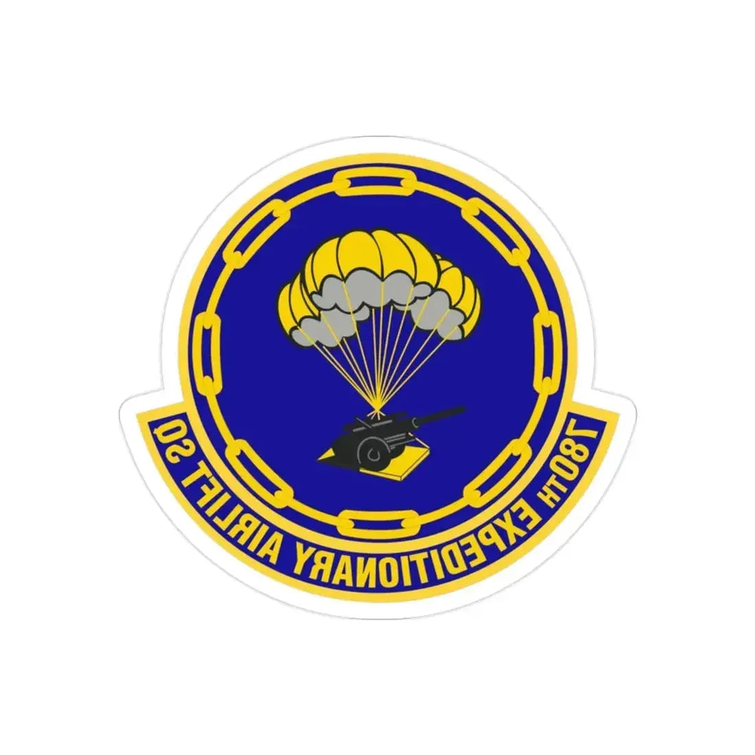 780th Expeditionary Airlift Squadron (U.S. Air Force) REVERSE PRINT Transparent Die-Cut STICKER - The Sticker Space