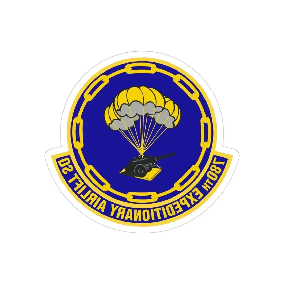 780th Expeditionary Airlift Squadron (U.S. Air Force) REVERSE PRINT Transparent Die-Cut STICKER - The Sticker Space