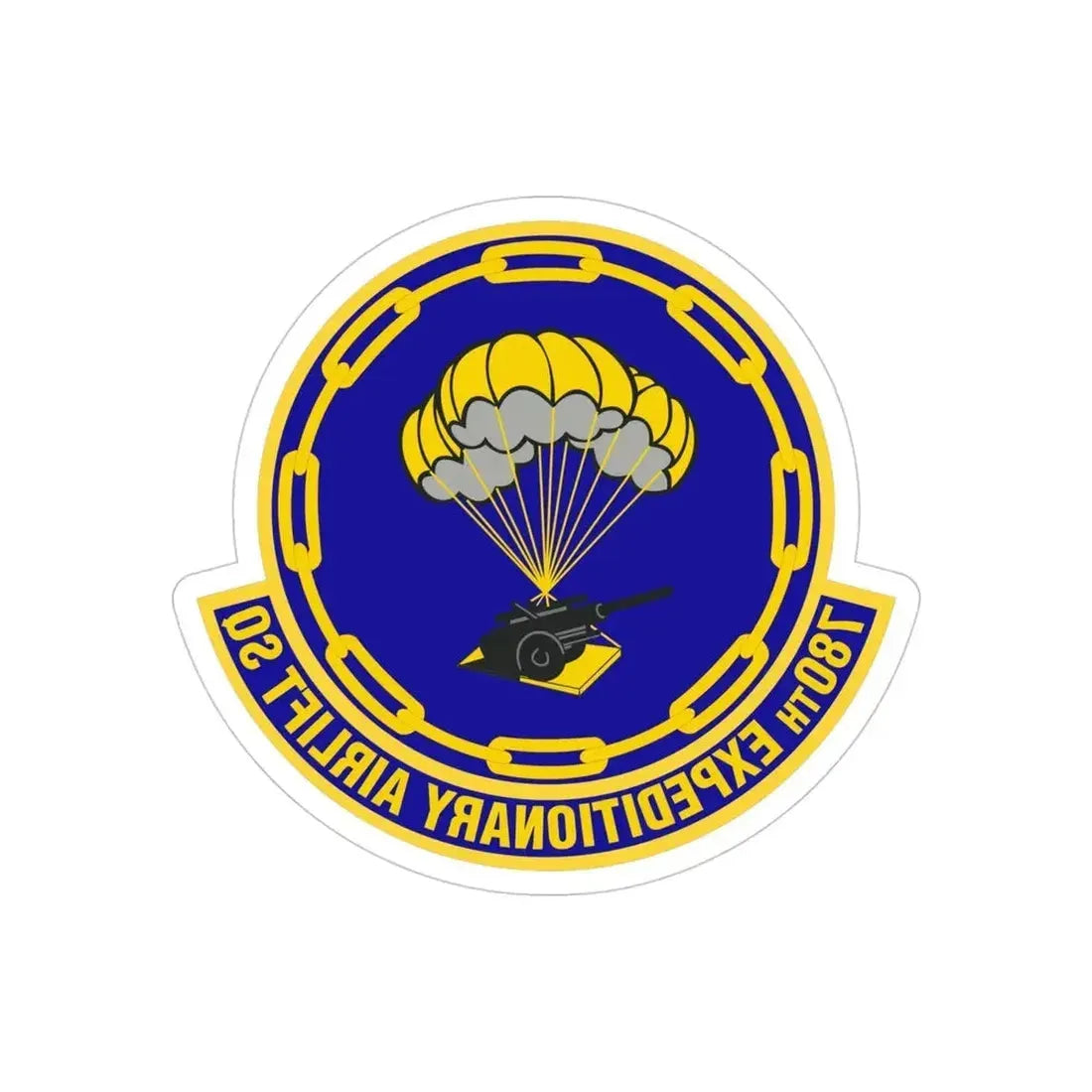 780th Expeditionary Airlift Squadron (U.S. Air Force) REVERSE PRINT Transparent Die-Cut STICKER - The Sticker Space