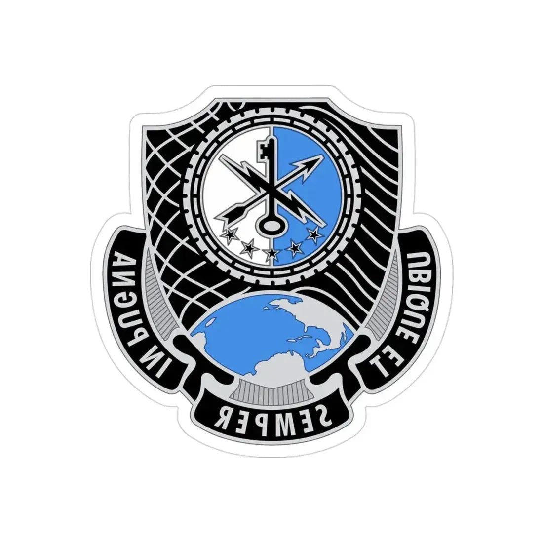 780th Military Intelligence Brigade (U.S. Army) REVERSE PRINT Transparent Die-Cut STICKER - The Sticker Space