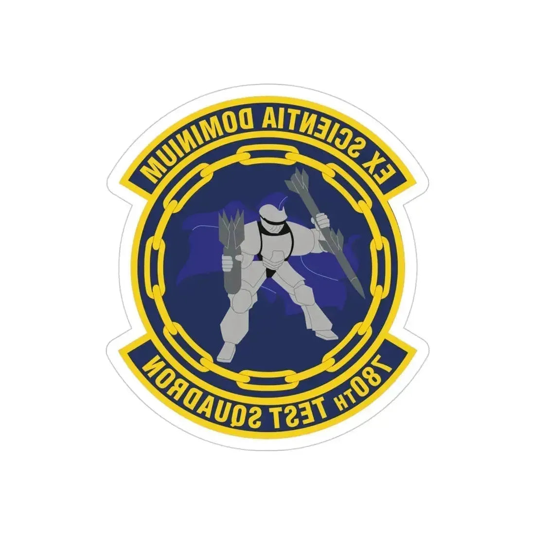 780th Test Squadron (U.S. Air Force) REVERSE PRINT Transparent Die-Cut STICKER 4 Inch Die-Cut Transparent - The Sticker Space