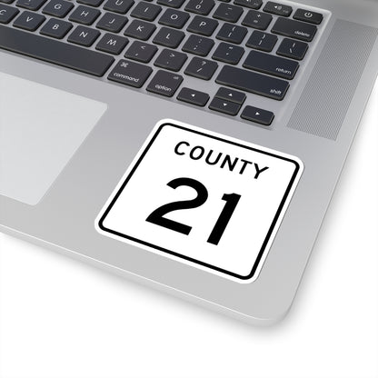 County 21 square (Minnesota) (Road Sign) STICKER Vinyl Kiss-Cut Decal
