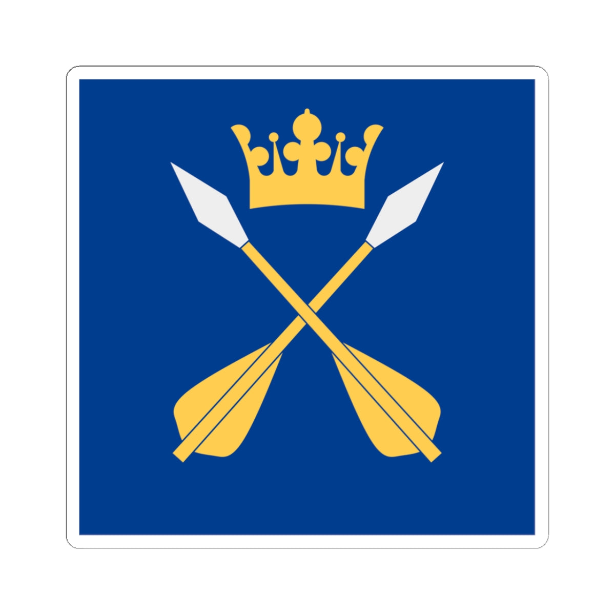 Dalarnas lan vapenflagga (Sweden) STICKER Vinyl Kiss-Cut Decal