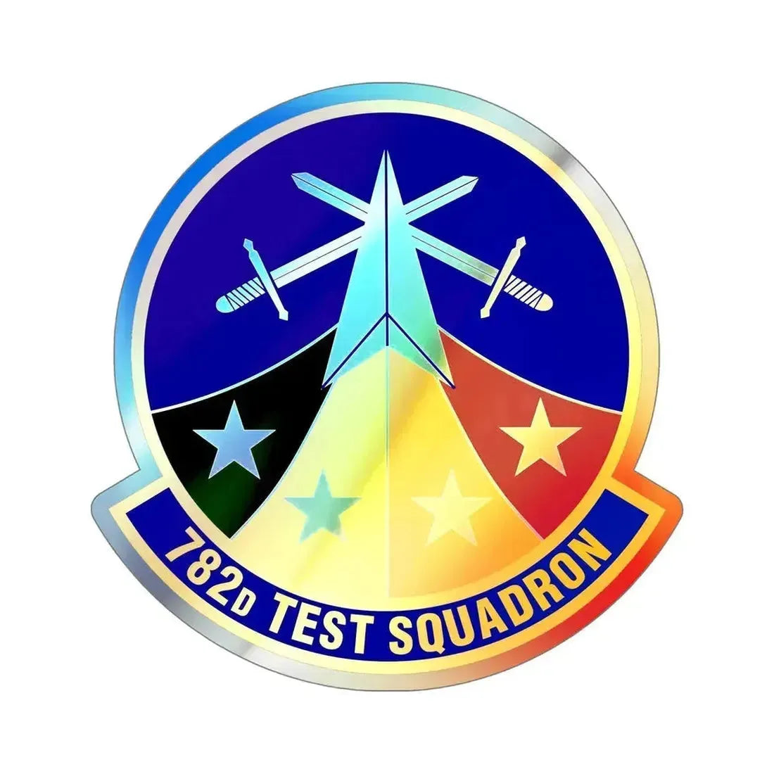 782d Test Squadron (U.S. Air Force) Holographic STICKER Die-Cut Vinyl Decal 6 Inch Holographic - The Sticker Space