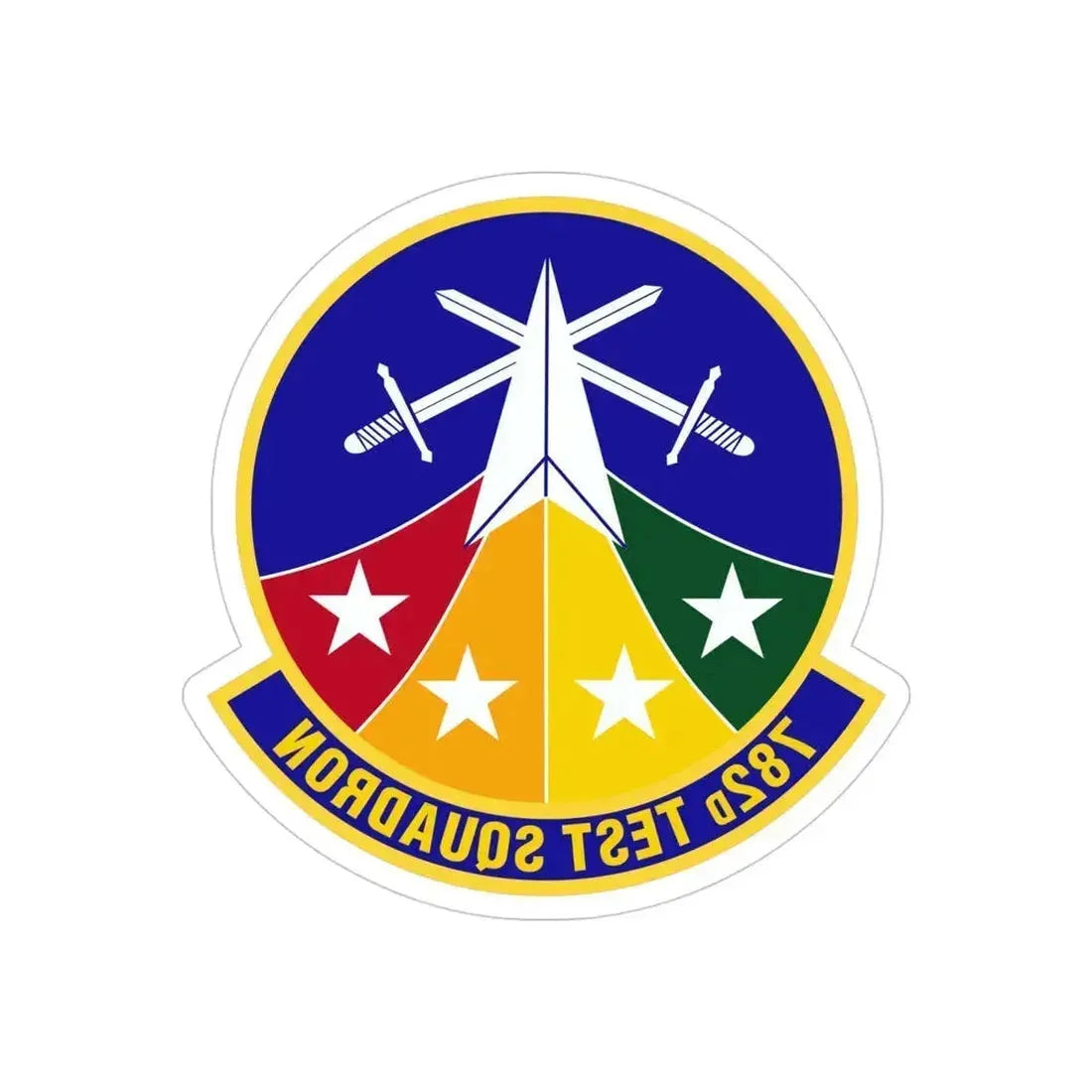 782d Test Squadron (U.S. Air Force) REVERSE PRINT Transparent Die-Cut STICKER 4 Inch Die-Cut Transparent - The Sticker Space