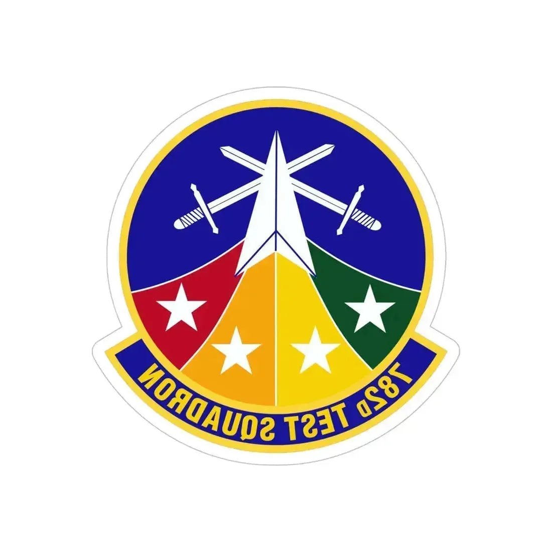 782d Test Squadron (U.S. Air Force) REVERSE PRINT Transparent Die-Cut STICKER 5 Inch Die-Cut Transparent - The Sticker Space