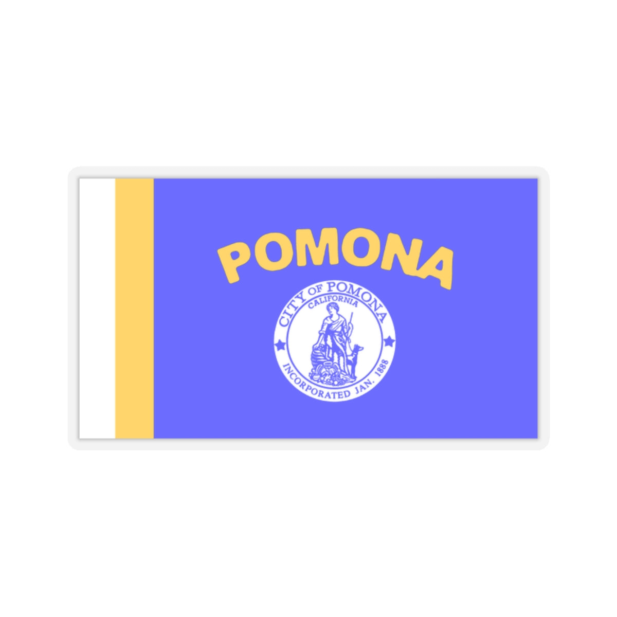 Flag of Pomona, California - STICKER Vinyl Kiss-Cut Decal