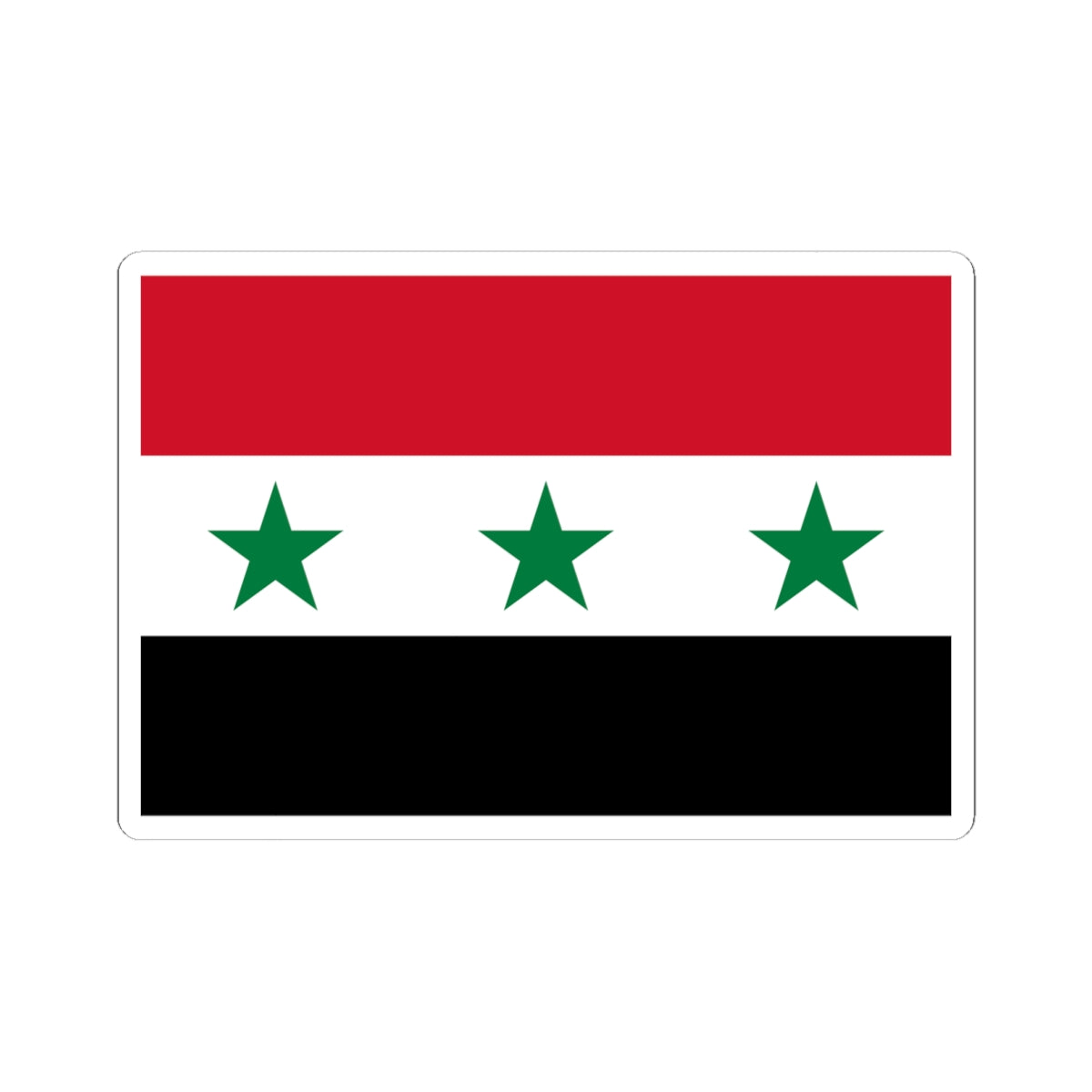 Flag of Syria 1963-1972 3-2 (Syria) STICKER Vinyl Kiss-Cut Decal