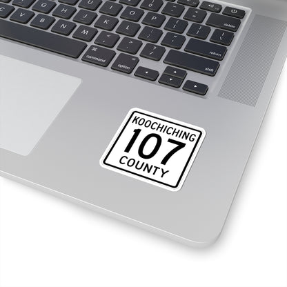Koochiching County 107 MN (Minnesota) (Road Sign) STICKER Vinyl Kiss-Cut Decal