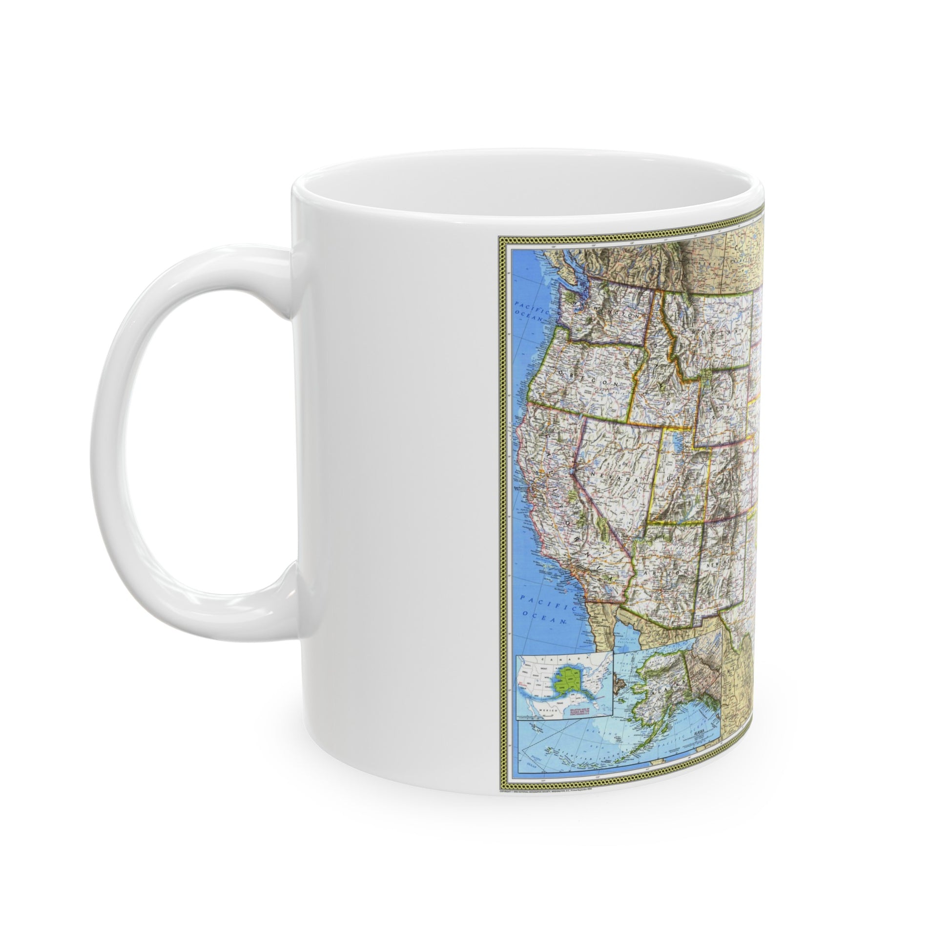 USA - The United States (1993) (Map) White Coffee Mug-The Sticker Space