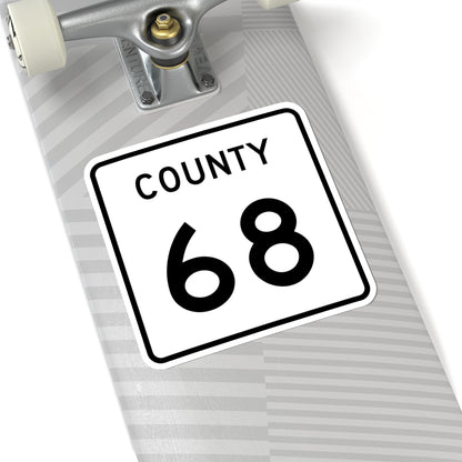County 68 square (Minnesota) (Road Sign) STICKER Vinyl Kiss-Cut Decal