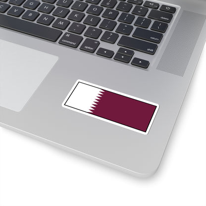 Flag of Qatar bordered (Qatar) STICKER Vinyl Kiss-Cut Decal