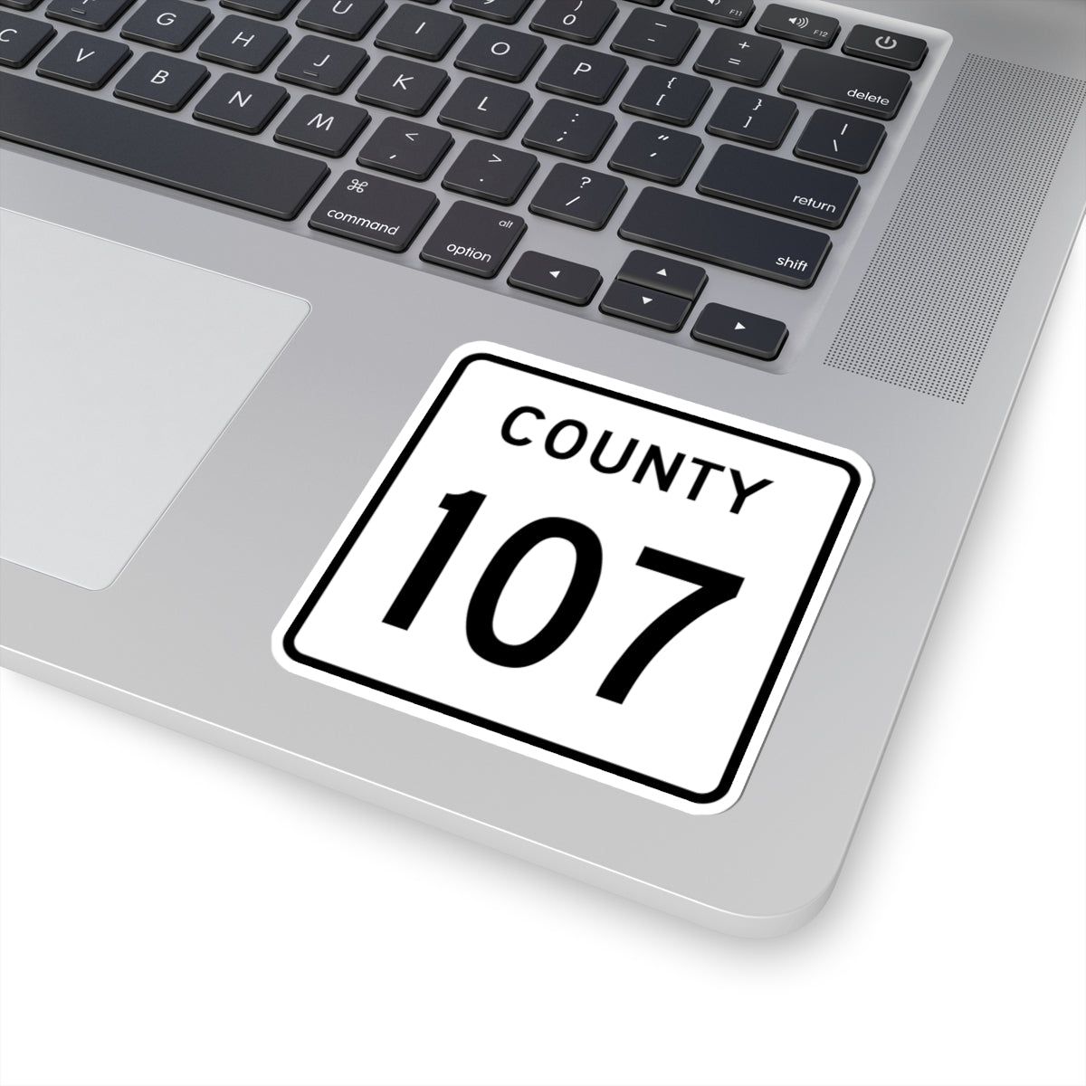 County 107 square (Minnesota) (Road Sign) STICKER Vinyl Kiss-Cut Decal