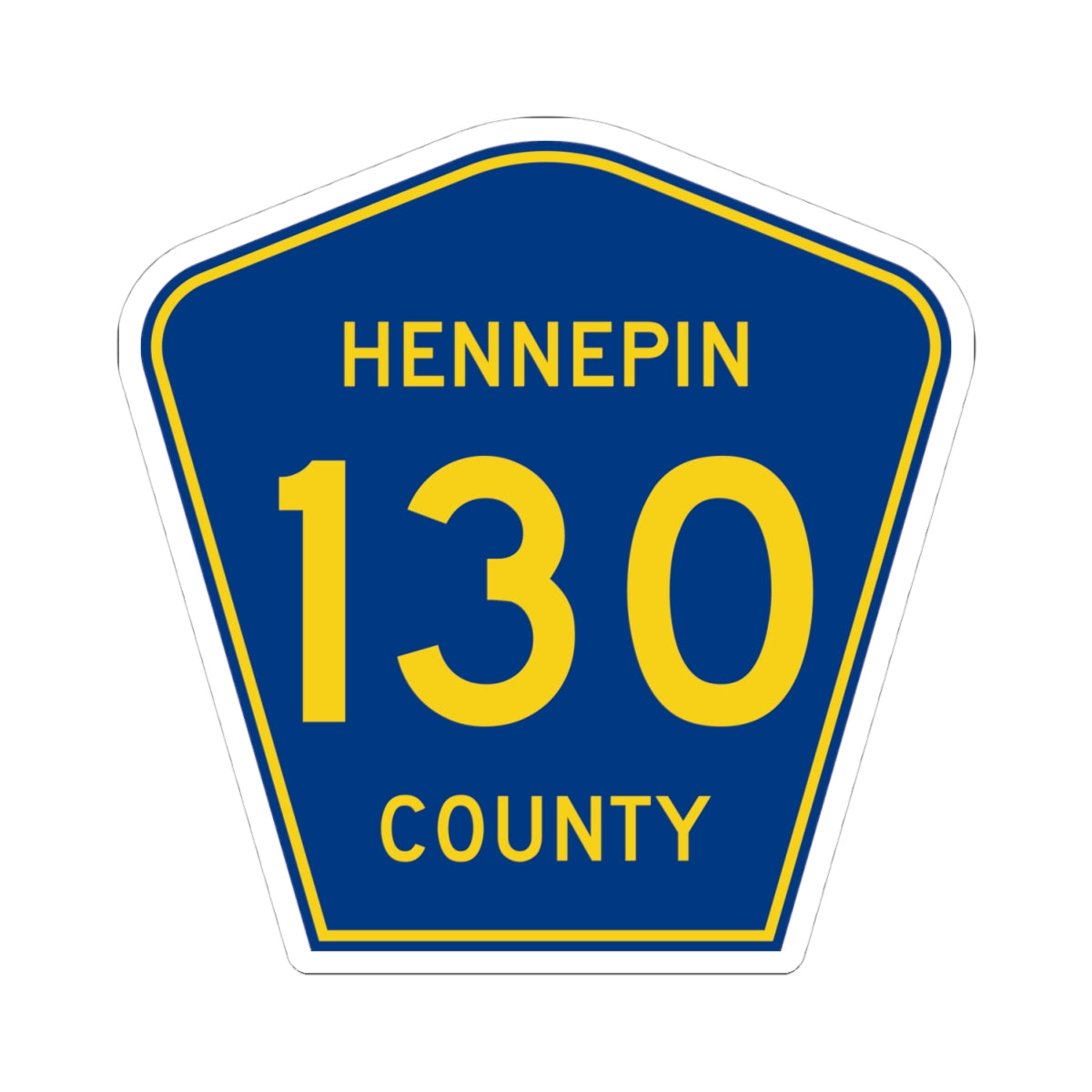 Hennepin County 130 (Minnesota) (Road Sign) STICKER Vinyl Kiss-Cut Decal