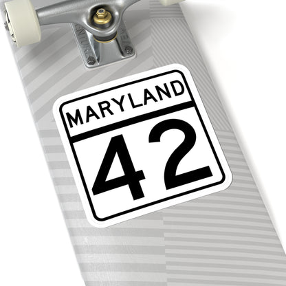 MD Route 42 (Maryland) (Road Sign) STICKER Vinyl Kiss-Cut Decal