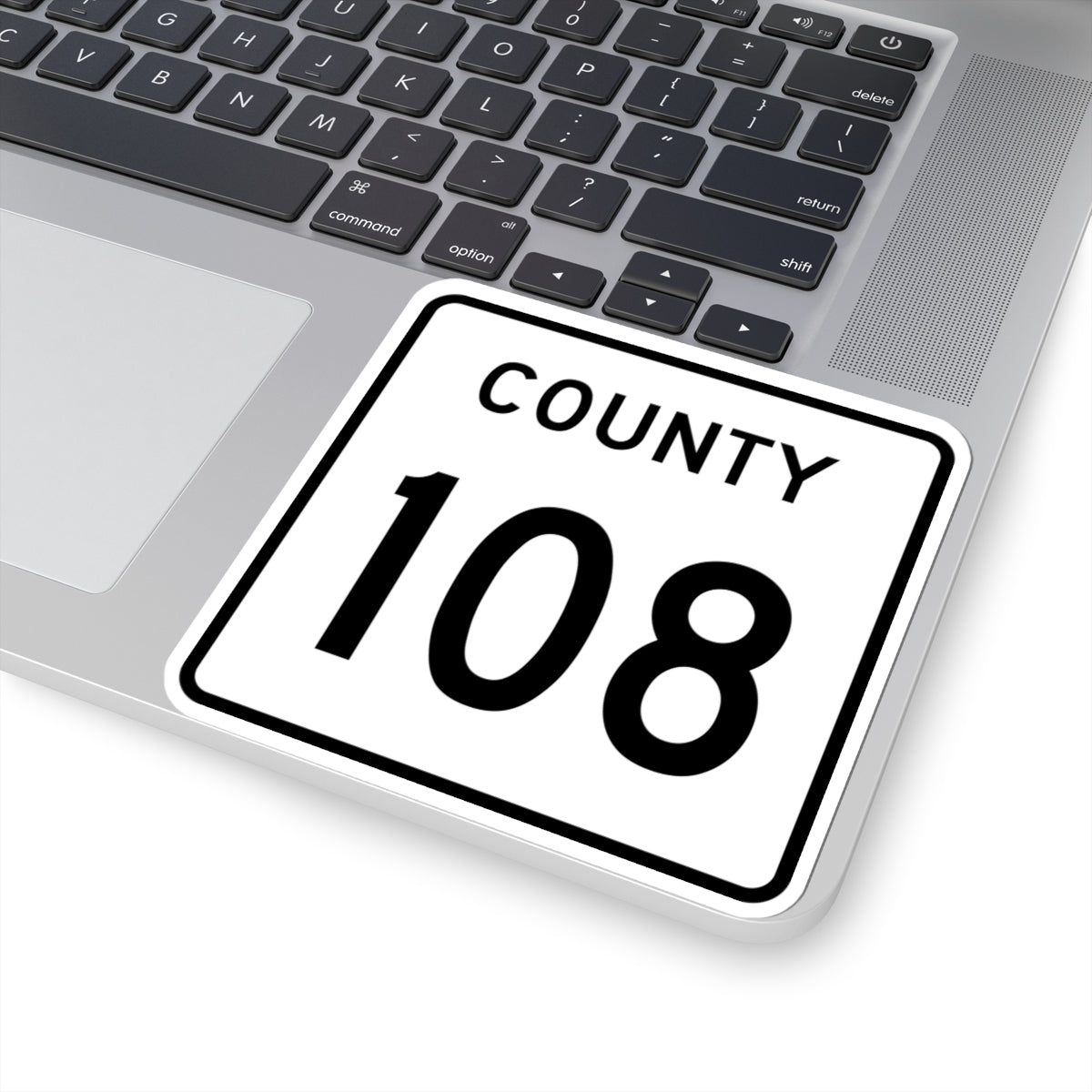 County 108 square (Minnesota) (Road Sign) STICKER Vinyl Kiss-Cut Decal