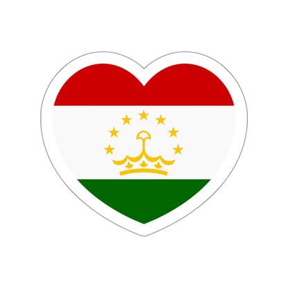 Heart Flag of Tajikistan - STICKER Vinyl Die-Cut Decal