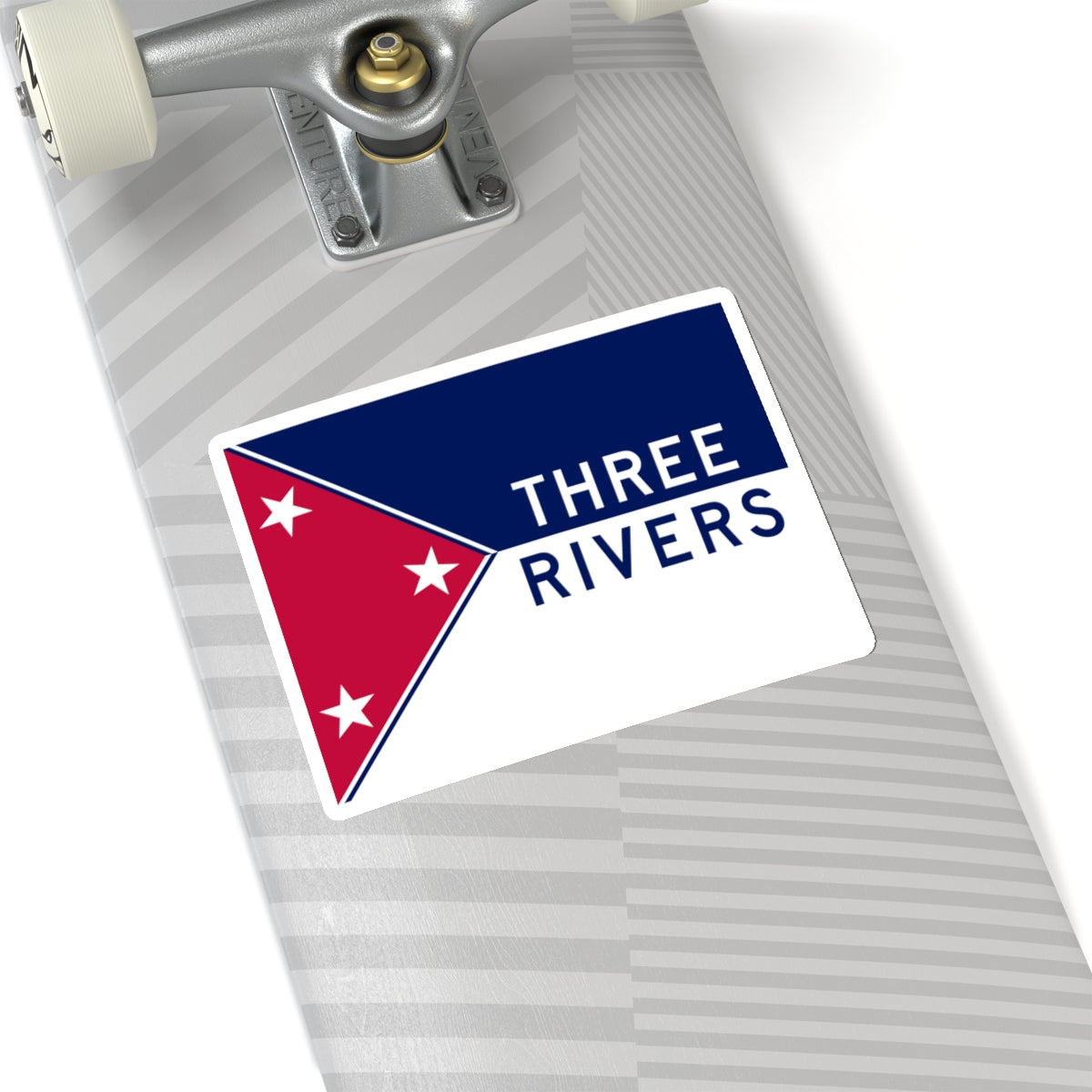 Flag of Three Rivers, Michigan - STICKER Vinyl Kiss-Cut Decal