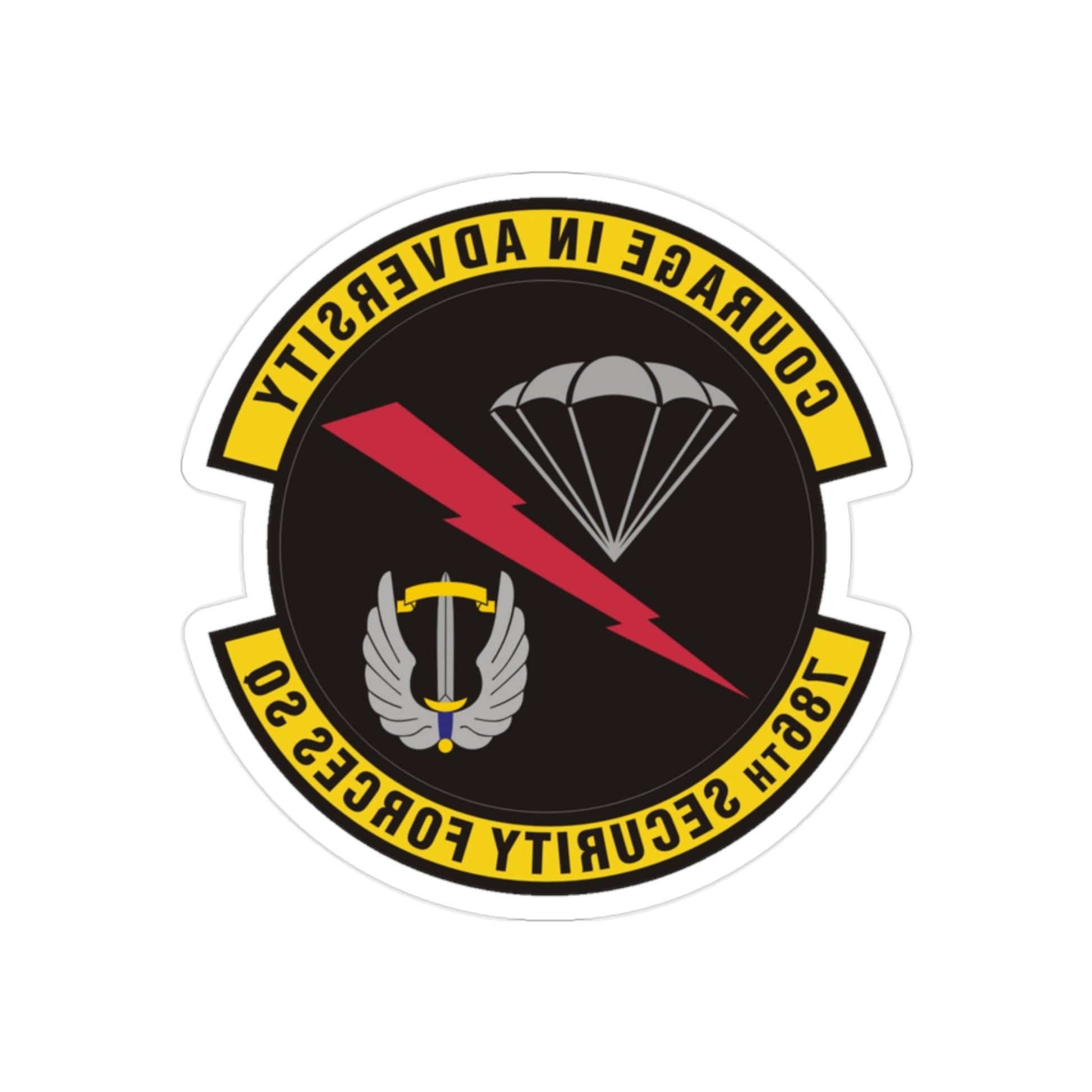 786th Security Forces Squadron (U.S. Air Force) REVERSE PRINT Transparent STICKER-2" × 2"-The Sticker Space