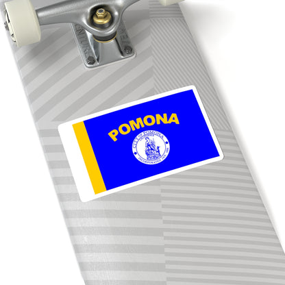 Flag of Pomona, California - STICKER Vinyl Kiss-Cut Decal